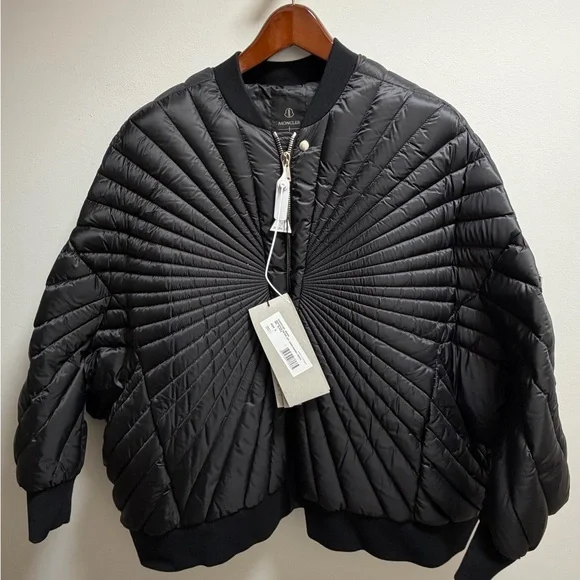 Moncler x Rick Owens Radian Puffer Bomber Jacket Black size 0 - Picture 2 of 6